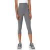 imageadidas Womens Designed 2 Move Highrise 3Stripes 34 Sport TightsDark Grey HeatherWhite