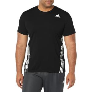 imageadidas Mens Aero 3S Crew Neck Short Sleeve Athletic Training Casual Tops Casual  WhiteBlackWhite