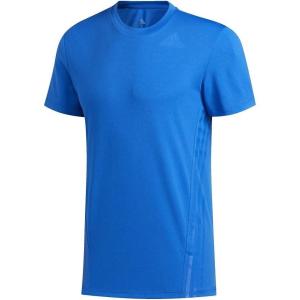 imageadidas Mens Aero 3S Crew Neck Short Sleeve Athletic Training Casual Tops Casual  WhiteGlory Blue