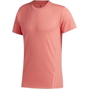 imageadidas Mens Aero 3S Crew Neck Short Sleeve Athletic Training Casual Tops Casual  WhiteSemi Flash Red