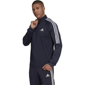 imageadidas Mens Aeroready Sereno Cut 3Stripes Slim 14zip Training TopLegend Ink