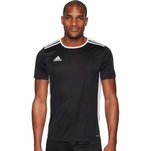 imageadidas Mens Entrada 18 Soccer JerseyBlackWhite