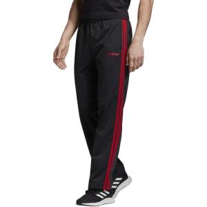 imageadidas Mens Essentials 3Stripes Regular Tricot PantsBlackScarlet