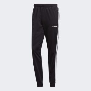 imageadidas Mens Essentials 3Stripes Tapered Tricot PantsBlackWhite