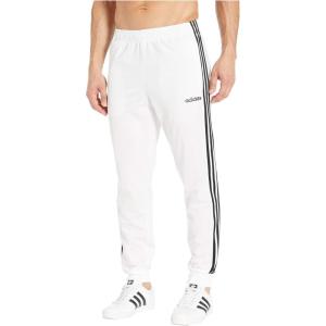 imageadidas Mens Essentials 3Stripes Tapered Tricot PantsWhite