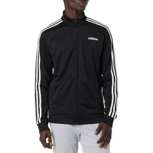 imageadidas Mens Essentials 3Stripes Tricot Track JacketBlackWhite