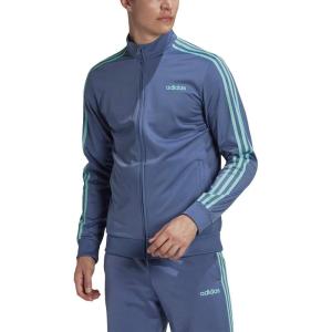 imageadidas Mens Essentials 3Stripes Tricot Track JacketCrew Blue