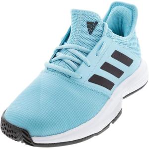 imageadidas Mens Gamecourt M SneakerHazy SkyBlackWhite