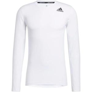 imageadidas Mens Techfit Fitted Long Sleeve TeeWhite