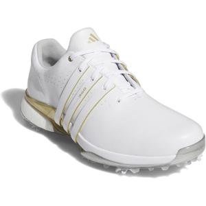 imageadidas Mens Tour360 24 Boost Golf ShoesFootwear WhiteGold MetallicSilver Metallic