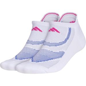 imageadidas Superlite Performance Tabbed No Show Running Socks with Achilles Protection 2PairWhiteLucid BlueLucid Fuchsia Pink