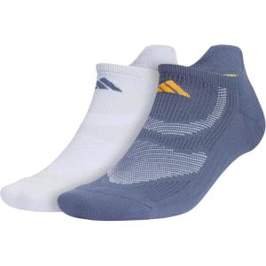 imageadidas Unisex Superlite Performance Tabbed No Show Running Socks with achilles protection 2PairPreloved Ink BlueHalo BlueSpark Orange