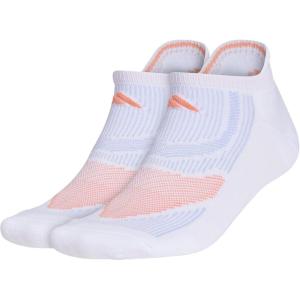 imageadidas Unisex Superlite Performance Tabbed No Show Running Socks with achilles protection 2PairWhiteBlue DawnCoral Fusion Pink