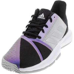 imageadidas Womens Courtjam Bounce Tennis ShoeBlackSilver MetallicGrey