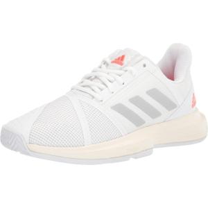 imageadidas Womens Courtjam Bounce Tennis ShoeWhiteSilver MetallicSolar Red