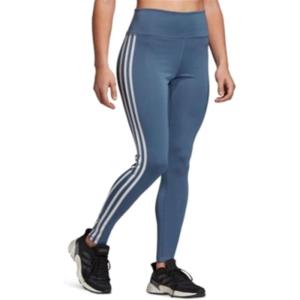 imageadidas Womens Designed 2 Move 3Stripes Highrise Long TightsTech InkWhite