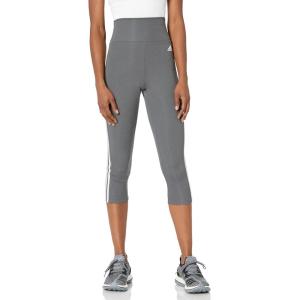 imageadidas Womens Designed 2 Move Highrise 3Stripes 34 Sport TightsDark Grey HeatherWhite