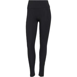 imageadidas Womens Essentials HighWaisted Logo LeggingsBlackGold Metallic