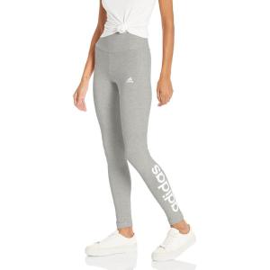 imageadidas Womens Essentials HighWaisted Logo LeggingsMedium Grey HeatherWhite