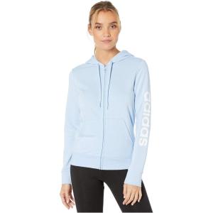 imageadidas Womens Essentials Linear HoodieGlow BlueWhite