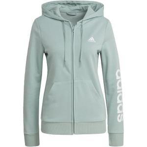 imageadidas Womens Essentials Logo FullZip HoodieHazy GreenWhite