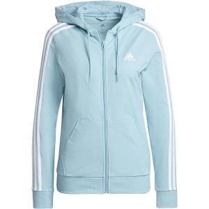 imageadidas Womens Essentials Logo FullZip HoodieMint TonWhite