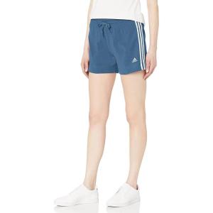 imageadidas Womens Essentials Slim 3Stripes ShortsAltered BlueWhite