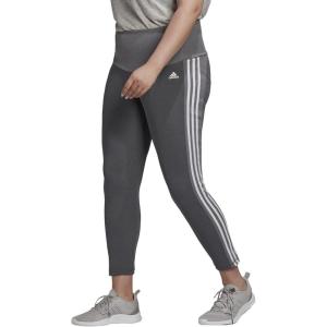 imageadidas Womens High Rise 3Stripes 78 TightsDark Grey HeatherWhite