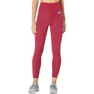 imageadidas Womens High Rise 3Stripes 78 TightsLegacy BurgundyWhite