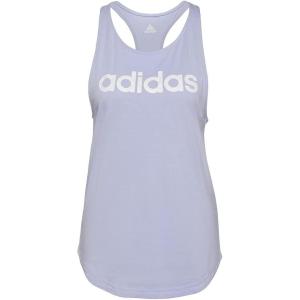 imageadidas Womens Linear Logo Crew Neck TankViolet ToneWhite