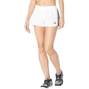 imageadidas Womens Pacer 3Stripes Woven ShortsWhiteBlack