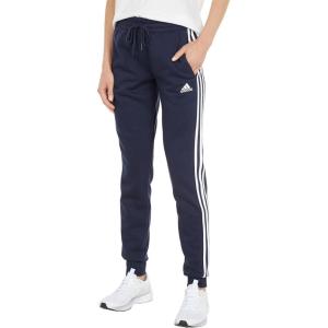 imageadidas Womens Plus Size Essentials Fleece Tapered Cuff PantsLegend InkWhite