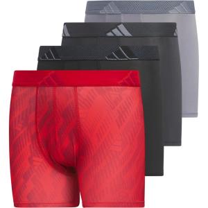 imageadidas boys Youth Performance 4pack Boxer Brief Kids Underwear Boys Athletic Fit Microfiber Boxer BriefsBetter ScarletActive MaroonBlack