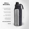 imageadidas 1 Liter 32 oz Metal Water Bottle HotCold DoubleWalled Insulated 188 Stainless Steel Focus Olive GreenBlack 32 OuncesTwill BlackBlackGrey Five
