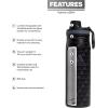 imageadidas 20 oz Stainless Steel Water Bottle Insulated DoubleWalled 188 Metal Men Women Girls and BoysBOS Mini Monogram BlackBlackOnix Grey