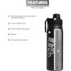 imageadidas 20 oz Stainless Steel Water Bottle Insulated DoubleWalled 188 Metal Men Women Girls and BoysBlackSilver Metallic