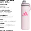 imageadidas 20 oz Stainless Steel Water Bottle Insulated DoubleWalled 188 Metal Men Women Girls and BoysClear PinkGreyPink Fusion