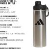 imageadidas 20 oz Stainless Steel Water Bottle Insulated DoubleWalled 188 Metal Men Women Girls and BoysStainless SteelBlack