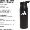 imageadidas 600 ML 20 oz Straw Top Metal Water Bottle HotCold DoubleWalled Insulated 188 Stainless SteelBlackWhite