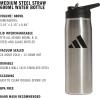 imageadidas 600 ML 20 oz Straw Top Metal Water Bottle HotCold DoubleWalled Insulated 188 Stainless SteelStainless SteelBlack 1