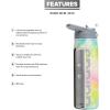 imageadidas 600 ML 20 oz Straw Top Metal Water Bottle HotCold DoubleWalled Insulated 188 Stainless SteelStone Wash RainbowGrey