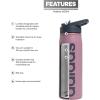 imageadidas 600 ML 20 oz Straw Top Metal Water Bottle HotCold DoubleWalled Insulated 188 Stainless SteelWonder Orchid PurpleOnix Grey