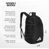 imageadidas Defender 5 Team Sports Backpack 33L Durable Large Athletic Gym Laptop Travel Bag Power RedWhite One SizeBlack  BlackSilver Metallic