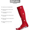 imageadidas Icon Baseball Softball Socks 1Pair Durable Over The Calf Length for Boys Girls Men and WomenTeam Power RedLight Onix GreyWhite