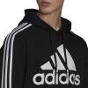 imageadidas Mens 3Stripes Fleece Hooded SweatshirtBlackWhite