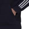 imageadidas Mens 3Stripes Fleece Hooded SweatshirtInkWhite
