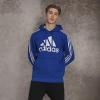 imageadidas Mens 3Stripes Fleece Hooded SweatshirtTeam Royal BlueWhite