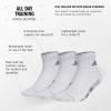 imageadidas Mens All Day Training Quarter Socks sports performance above the ankle height with cushioning for running 3PairWhiteBlackClear Onix Grey