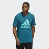 imageadidas Mens Badge of Sport TeeLegacy TealMint Rush