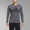 imageadidas Mens Basic Badge of Sport Long Sleeve TeeDark Grey Heather